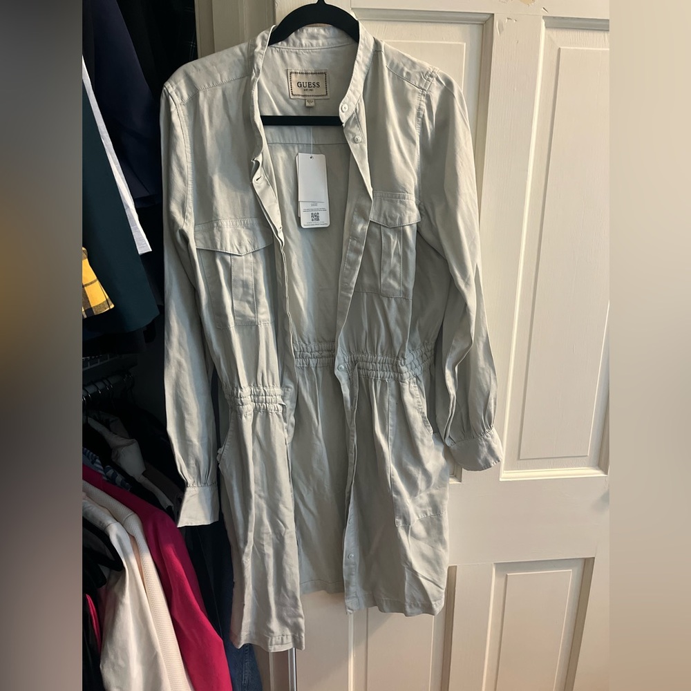 Green button down dress